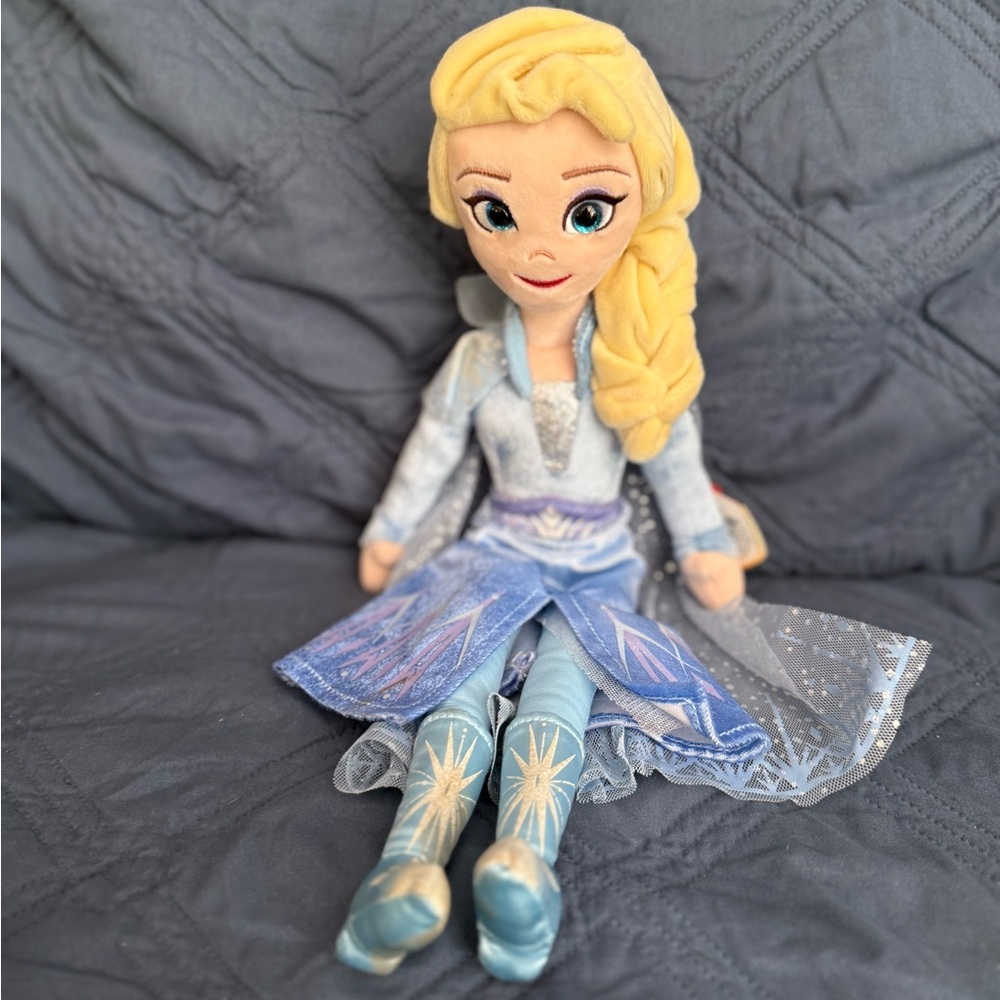 Disney Frozen Elsa Plush Doll - Blue and Gold